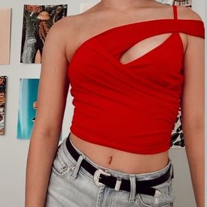 Red crop top